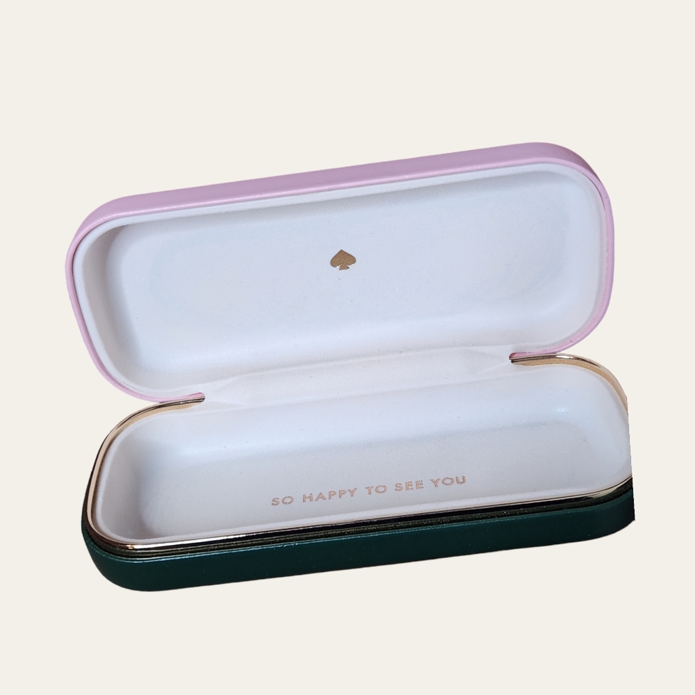 Kate Spade Pink Green Hardshell Sunglasses Case - Picture 4 of 6